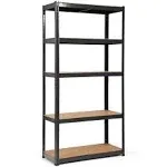 Costway 72" Heavy Duty Storage Shelf Steel Metal Garage Rack 5 Level Adjustable Black Home Organization