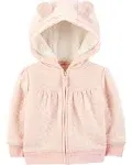 Simple Joys by Carter's Baby Hooded Sweater Jacket with Sherpa Lining, Pink, 3-6 Months