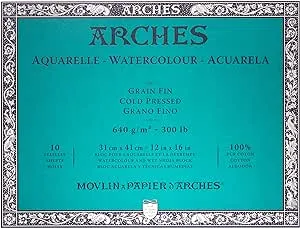 Arches Aquarelle Watercolor Block 300 lb. Cold Press 12 in. x 16 in.