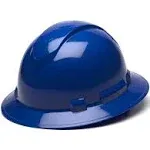 Pyramex HP54160V Ridgeline Vented Full Brim Hard Hat - 4-Point Ratchet Suspension - Blue