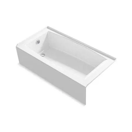 Kohler K-26109-LA-0 Entity 60" x 30" Alcove Bath, Left Drain in White