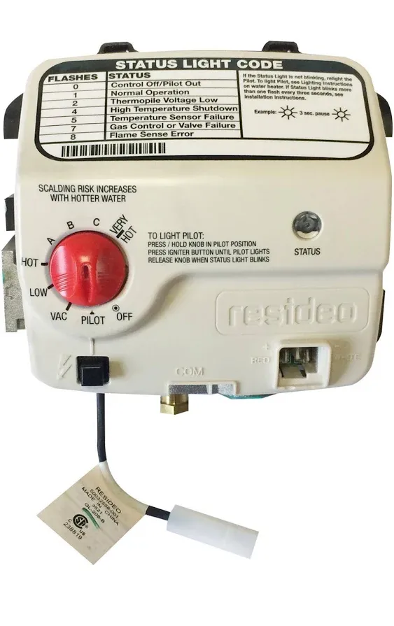 Reliance Water Heater Honey LP Gas Valve