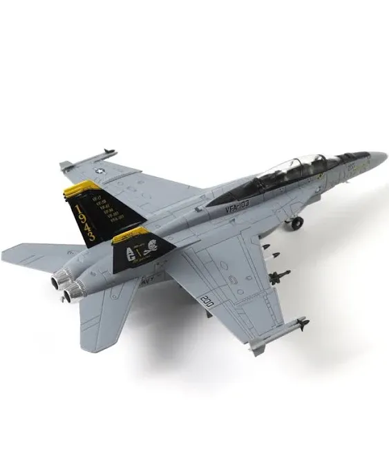 1/100 F/A-18 Super Hornet Diecast Metal Fighter Jet Model Kits Pre-Build Replica 1943-2018 Jolly Roger Livery Military for Display Collection or Gift