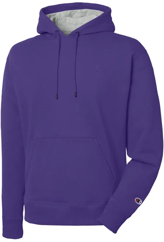 Champion Men's Powerblend Fleece Pullover Hoodie Purple