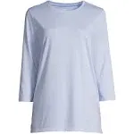 Lands' End Women's Petite 3/4 Sleeve Supima Cotton Crewneck Tunic, Size: Petite XL, Blue