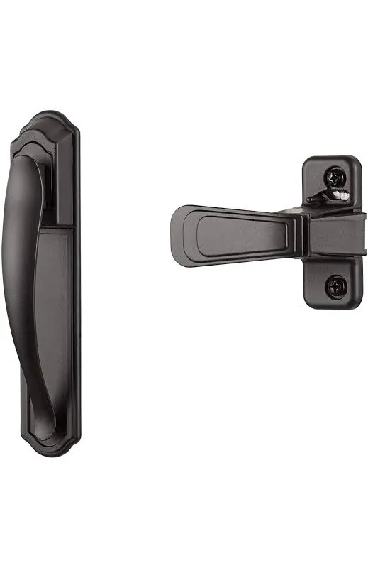 Ideal Security Door Handle for Storm and Screen Doors, Black (2-Piece Set)