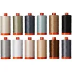 AURIFIL Piece and Quilt Collection Neutrals - 50 WT -12 spools cotton thread CW5