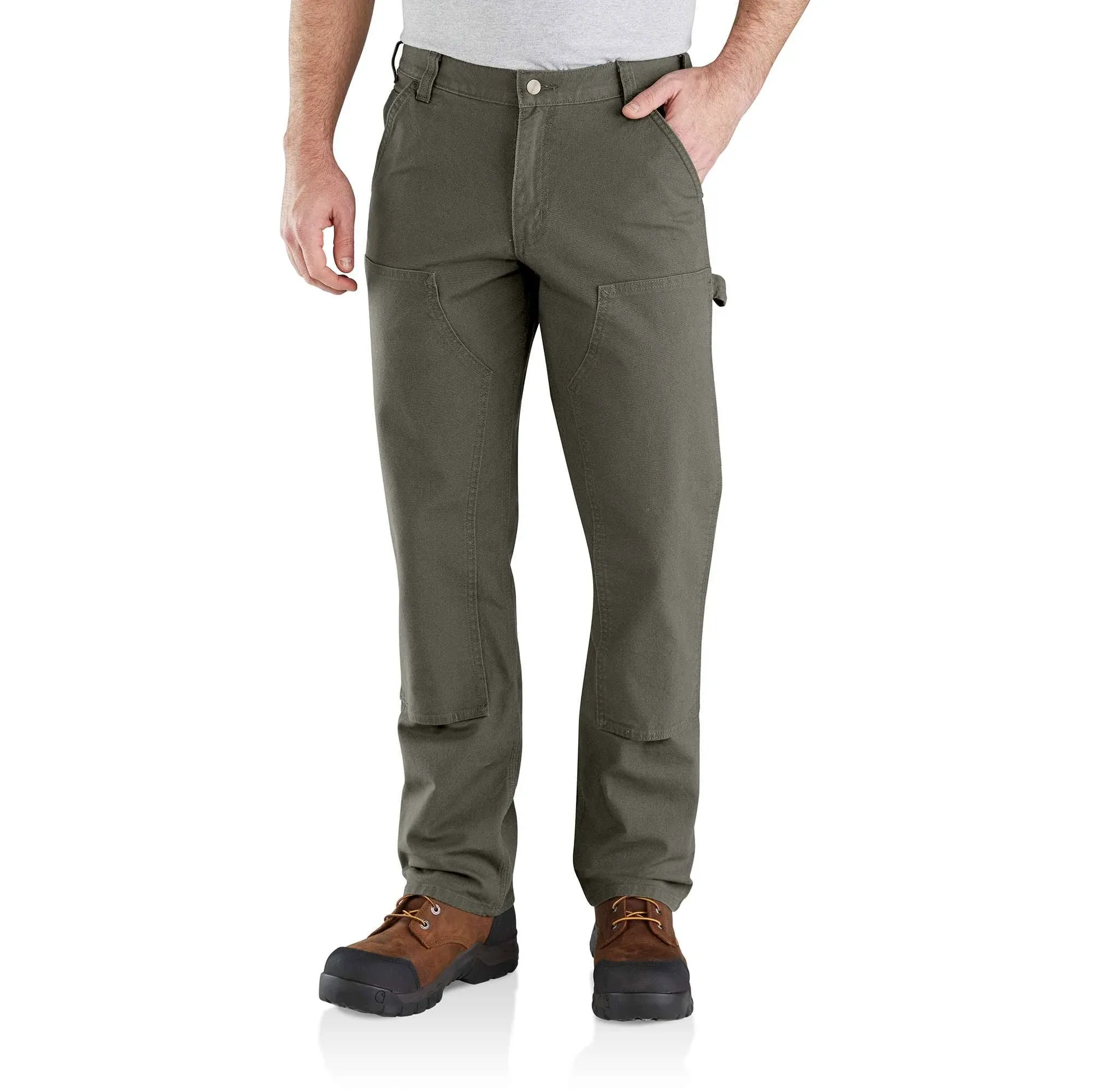 Carhartt Men's Rugged Flex Relaxed Fit Duck Double-Front Utility Work Pant - Moss Green