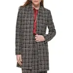 Calvin Klein Open Black Gold Blazer Overcoat Plaid Tweed Size 8 Beautiful NWT