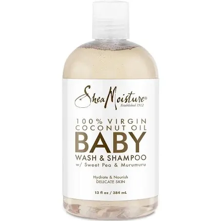 Shea Moisture 100% Virgin Coconut Oil Baby Wash & Shampoo 13 fl oz