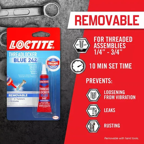 0.20 oz Loctite 209728 Loctite Threadlocker Blue 242