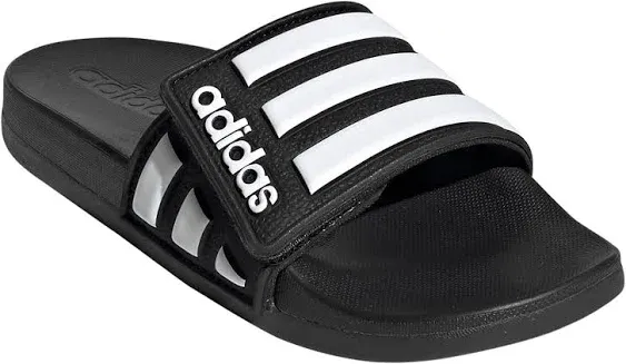 Adidas Adilette Comfort Kids Adjustable Slides - Black/White 1