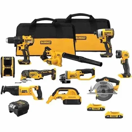 DeWalt Combo Kit 20V Max Cordless Brushed 10 Tool DCK1021D2