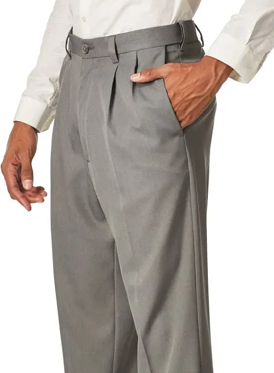 Haggar HTR Grey Cool 18 Pro Classic Fit Pleat Pants