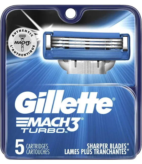 Gillette Mach3 Turbo 5 Cartridge Razor Refills