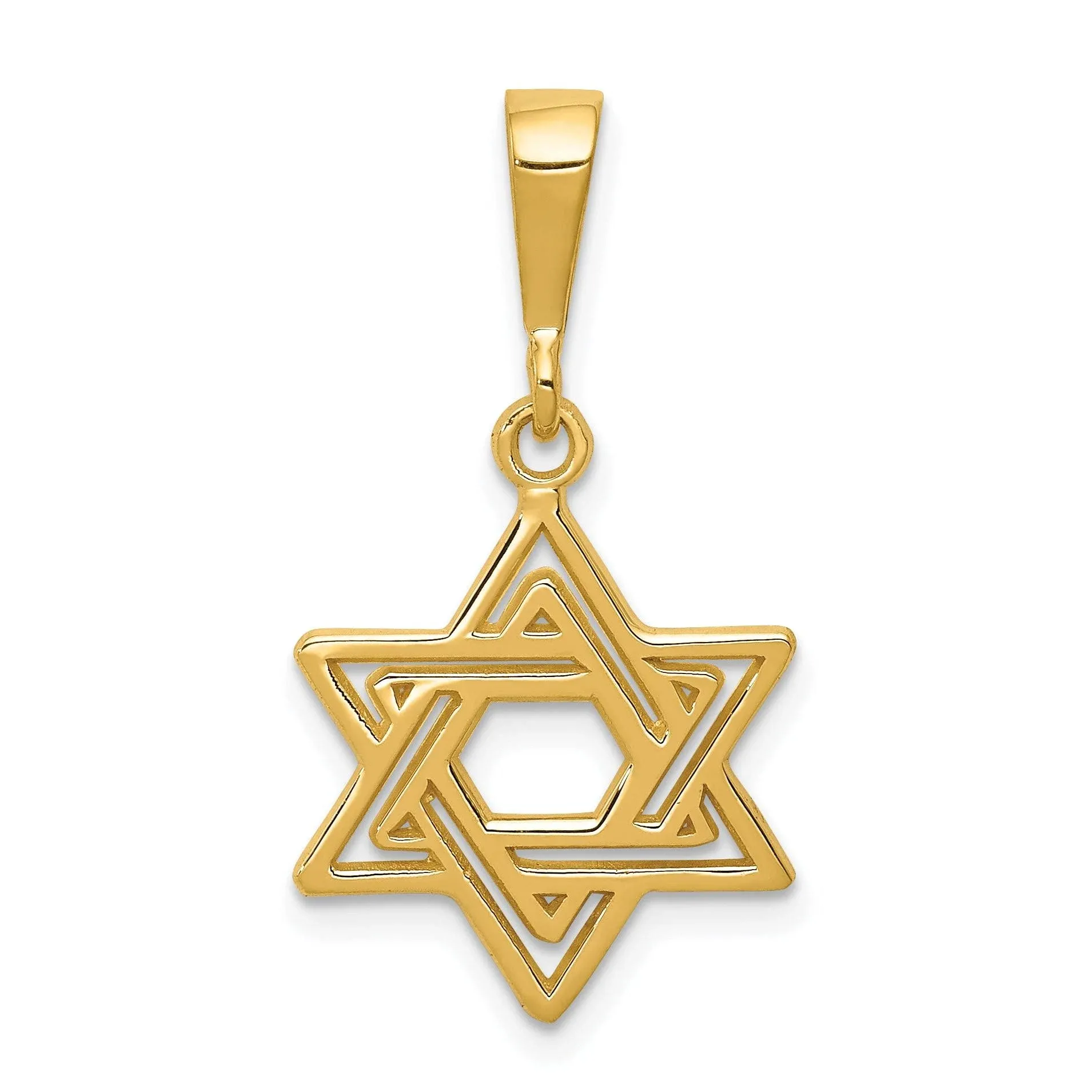 14K Yellow Gold Star of David Charm