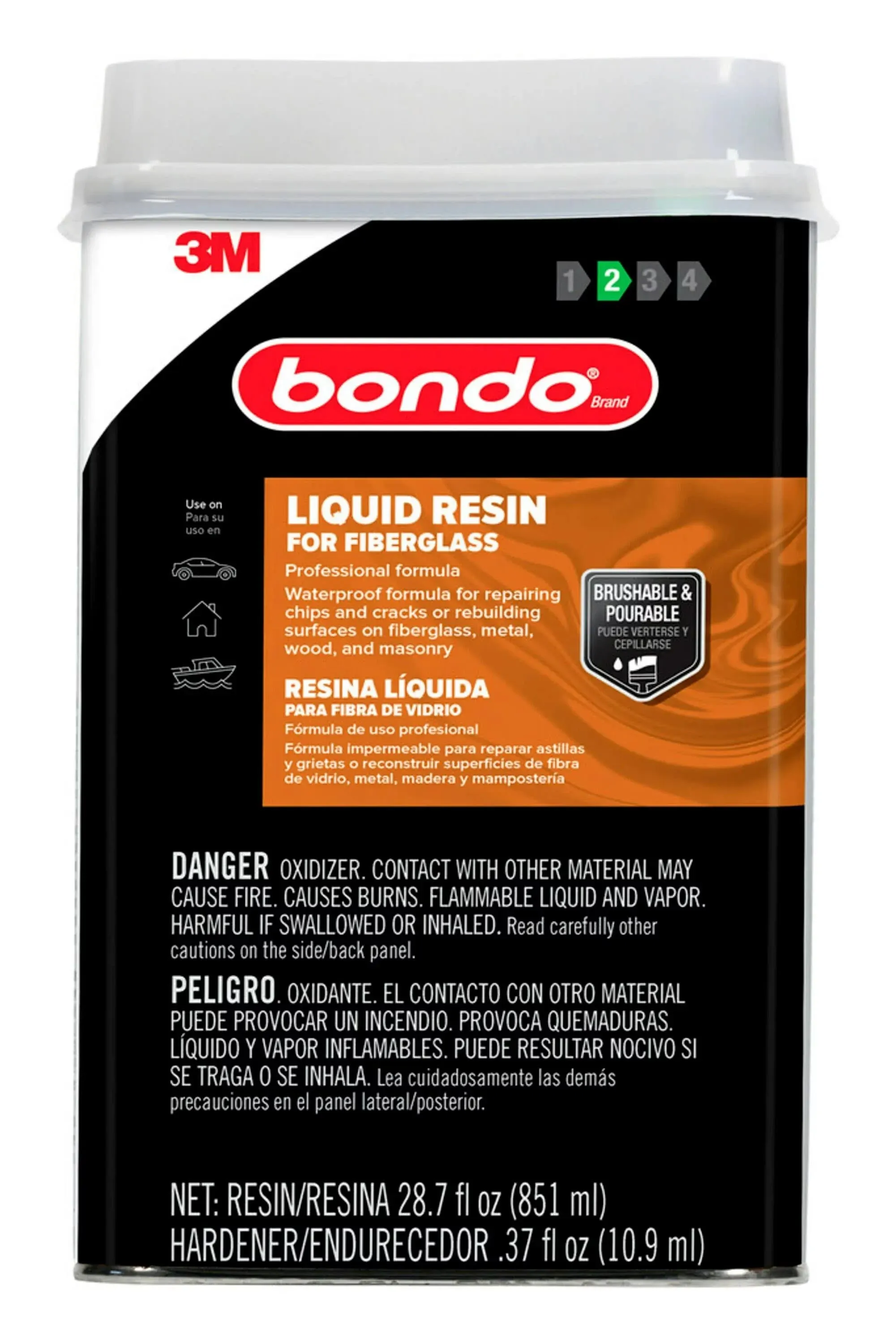 Bondo 1 Quart Fiberglass Resin, 1 Gallon - 404 | Blain's Farm & Fleet