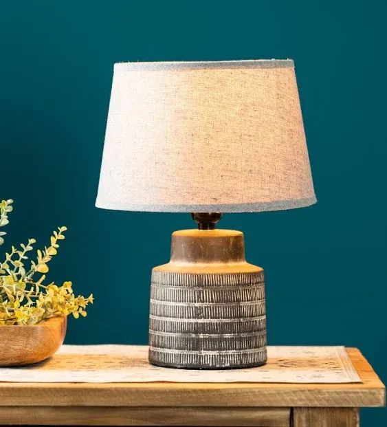 Table Lamp 13”H Terra Cotta/Linen