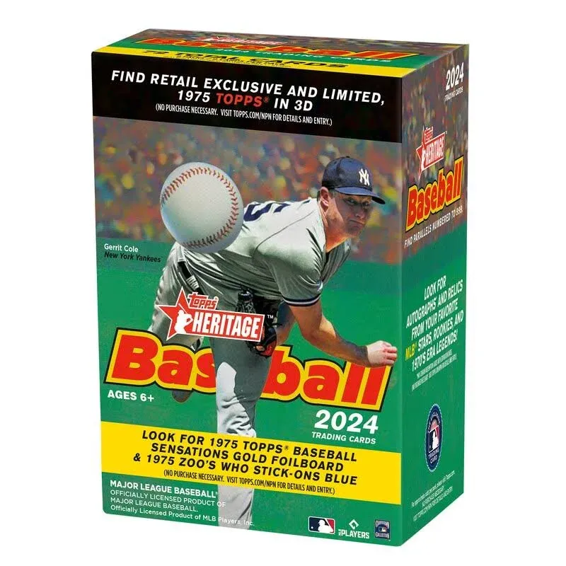 2024 Topps Heritage Baseball Blaster Box Factory Sealed 8 Packs 72 Cards