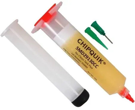 CHIP QUIK - No-Clean Tack Flux Syringe with Plunger &amp; Tip, 30cc