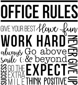 Vinyl Wall Art Decal - Office Rules Give Your Best Work Hard Never - 40&#034; x 36.5&#034;