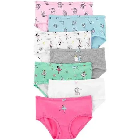 "Kids' Little And Big Girls Ballet Underwear, Pack Of 7 In Multi"