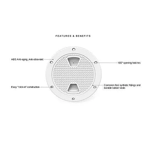 SEAFLO 4" - 8" White Circular Non Slip Inspection Hatch w/Detachable Cover