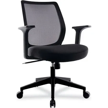 Essentials Mesh Back Fabric Task Chair With Arms, Supports Up To 275 Lb, Black F