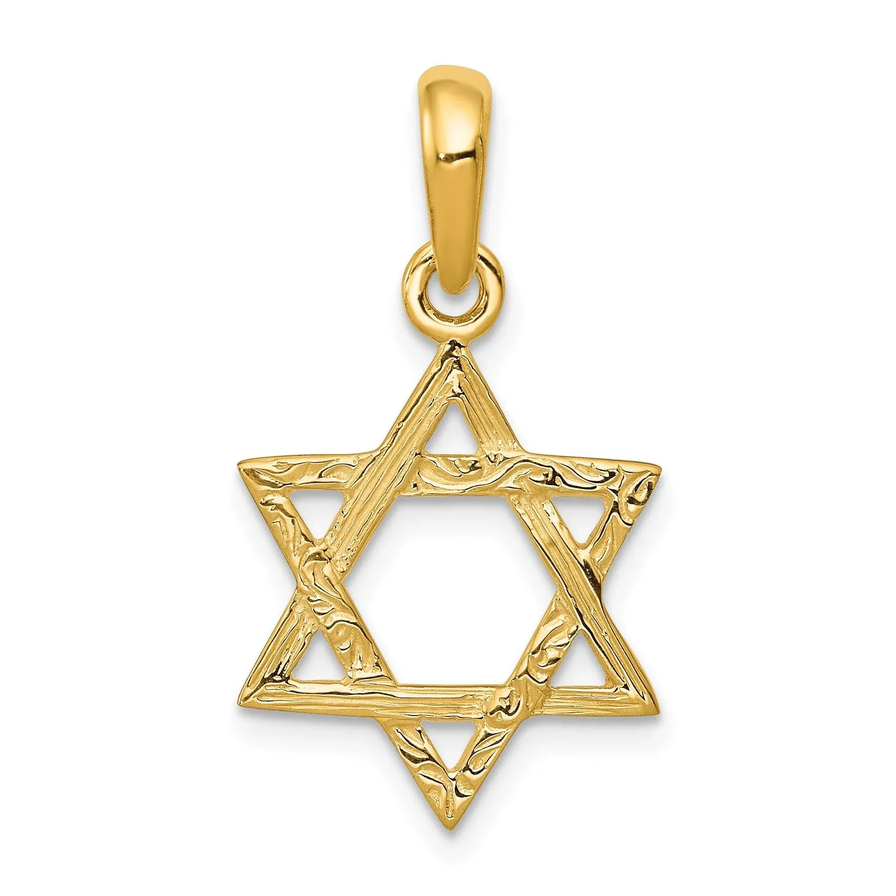 14K Yellow Gold Star of David Pendant