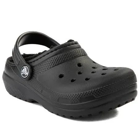 Crocs Classic Fuzz-Lined Clog - Little Kid / Big Kid - Black