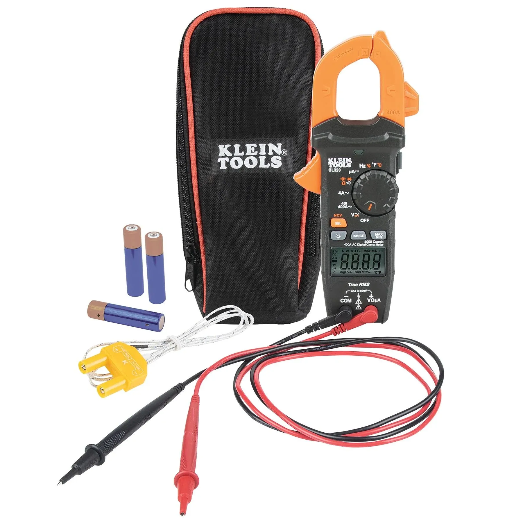 Klein Tools CL390 AC DC Digital Clamp Meter Auto-Ranging 400 Amp