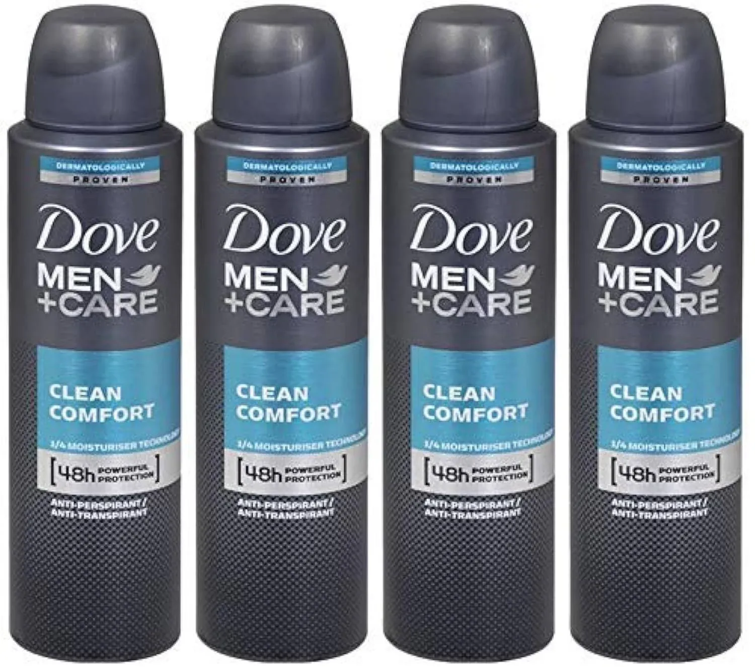 Dove Men Care Clean Comfort Spray Deodorant & Antiperspirant 150ml 3.8 Ounce,4 Pack