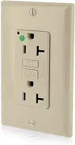 Leviton GFNT2-HGI 20A-125V Extra-Heavy Duty Hospital Grade Non-Tamper-Resistant Duplex Self-Test GFCI Receptacle, Ivory, 20-Amp