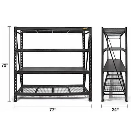 DeWalt 6-Foot Tall Black Frame 4 Shelf Industrial Storage Rack