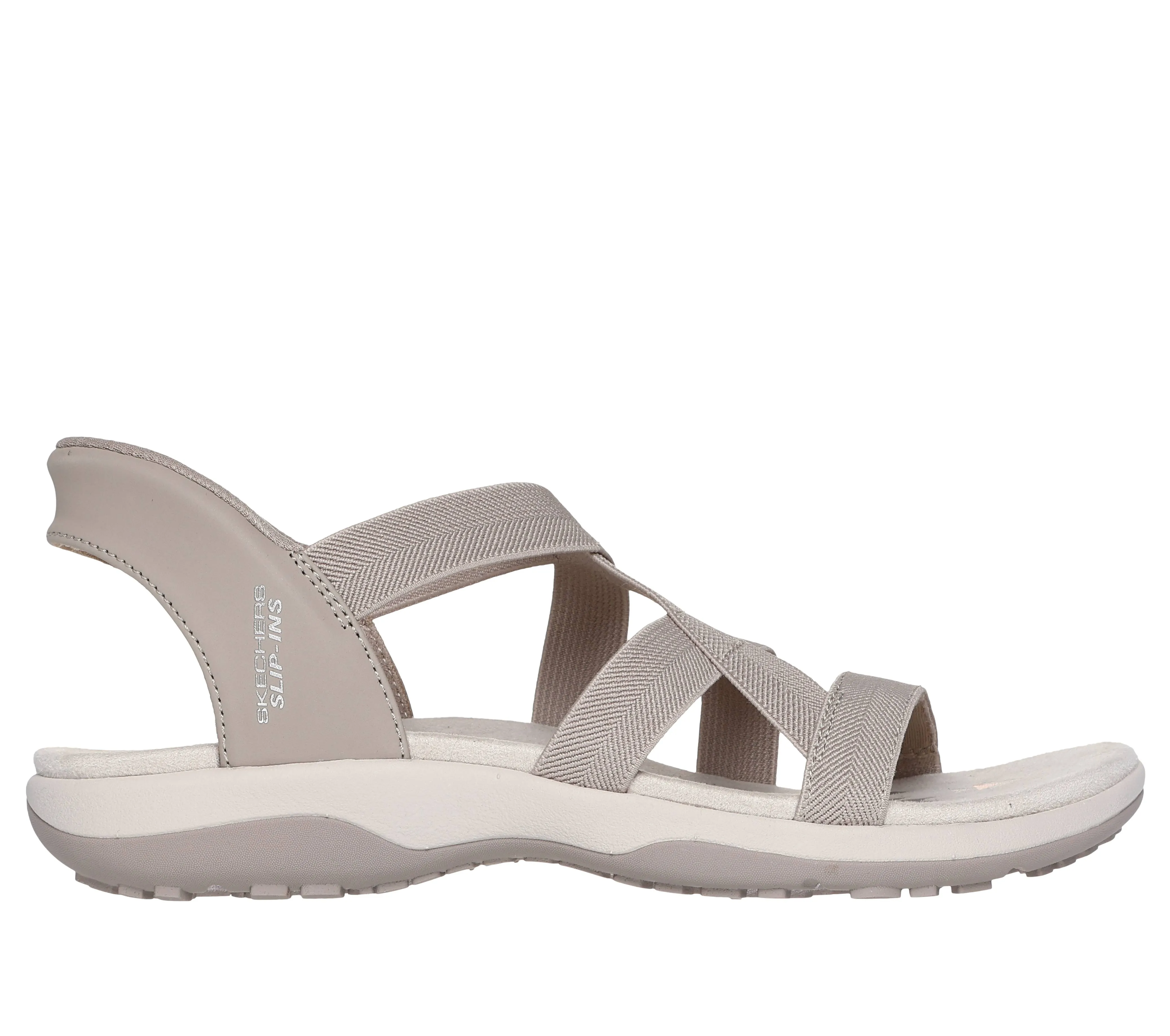 Skechers Hands Free Slip-Ins Reggae Slim Stretch Flex Women's Sandals, Size: 7, Taupe