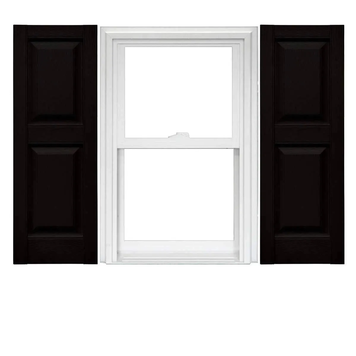 Mid America Raised Panel Vinyl Shutters black 14.75X47in. (1 Pair) 