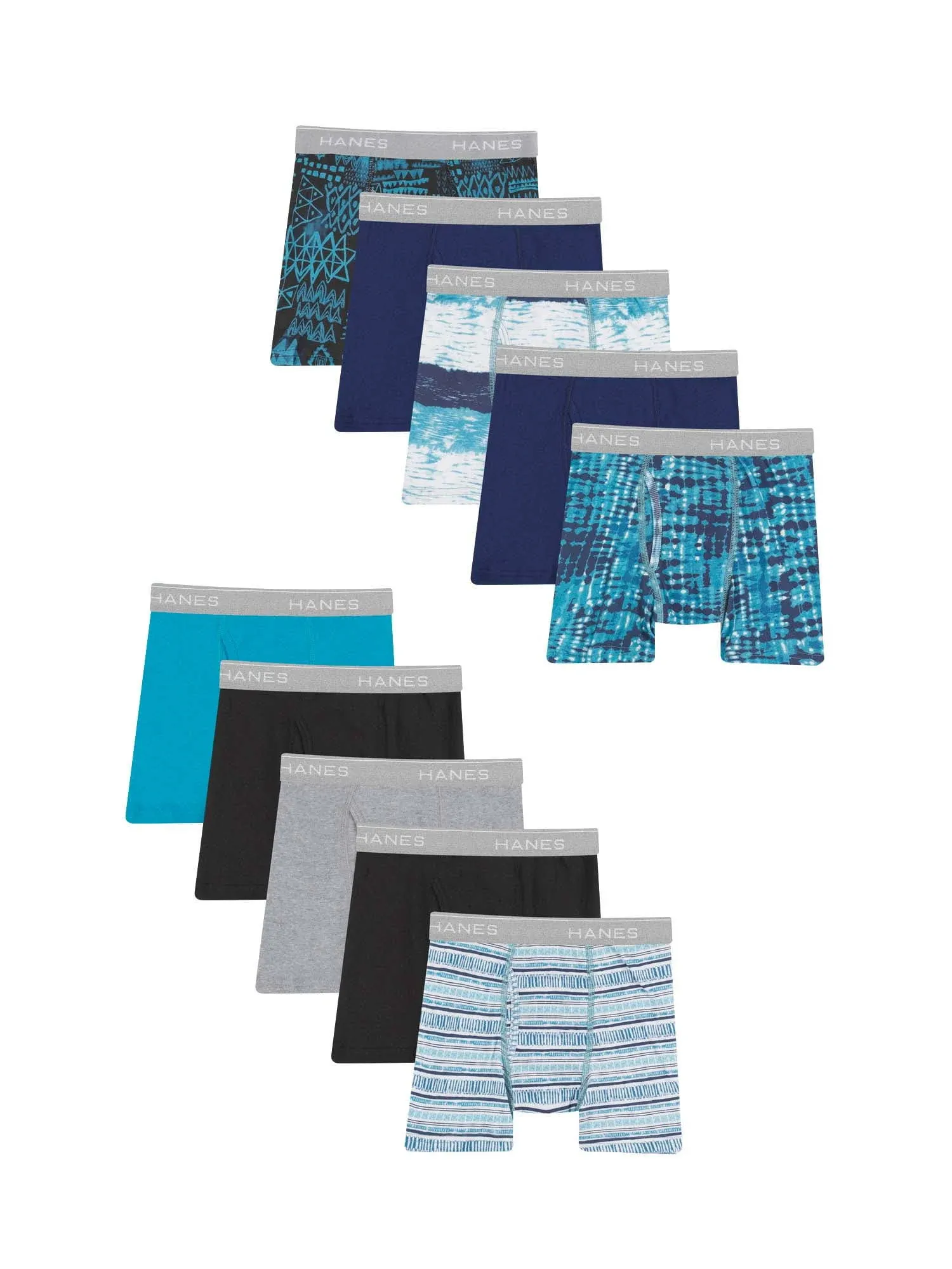 Hanes Boys 10 Pair Value Pack Boxer Briefs Size L(14-16) - New.           (62.1)