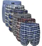 Different Touch Men's True Big and Tall USA Classic Design Plaid Woven Boxer Shorts Underwear (6 Pack)