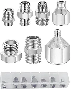 7 Pcs Of Airbrush Adaptor Set Airbrush Fitting Airbrush Connector Kit For Air Co