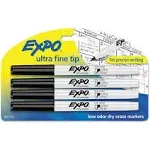 Expo Low-Odor Dry Erase Marker - Ultra Fine Point - Black - 4 Pack