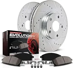 PowerStop K5224 - Z23 Drilled and Slotted Brake Rotors and Pads Kit