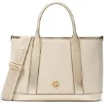 Luisa Medium Cotton Canvas and Metallic Satchel