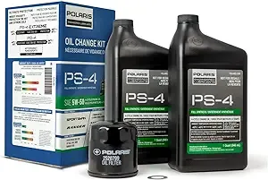 Polaris PS4 Oil Change Kit for Specific RANGER, Sportsman, Scrambler, ACE 500 Models With 4 Stroke Engine, Includes 2 Quarts of PS-4 5W-50 Full Synthetic Oil, 1 Oil Filter, 1 Washer, UTV ATV - 2877473