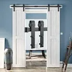 Genius Iron 6.6FT Double Barn Door Hardware Kit, Classic Design Standard Trac...