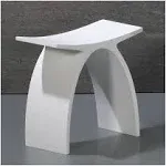 ALFI Brand ABST77 Arched White Matte Solid Surface Resin Bathroom / Shower Stool