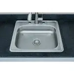 Wells Sinkware 25" 20-Gauge Drop-In 3-Hole Single Bowl ADA Compliant Stainless Steel Kitchen Sink with Strainer