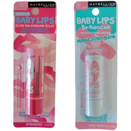 Maybelline Dr Rescue Baby Lips Medicated Lip Balm Coral Crave 55+01 My Pink Mon