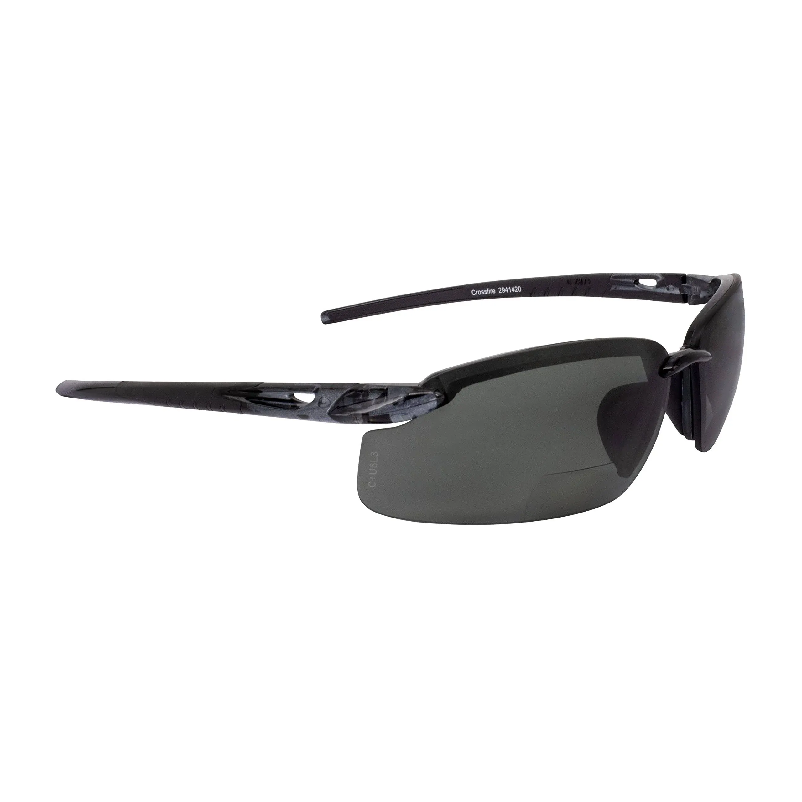 Crossfire 2941420 ES5 Black/Smoke Polarized 2.0 Diopter Safety Glasses