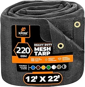 12 ft x 22 ft Heavy Duty Tarp, Black