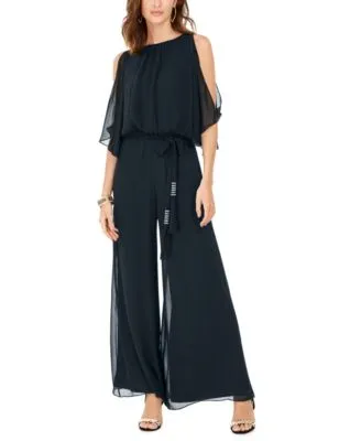 MSK Womens Cut-Out Blouson Jumpsuit